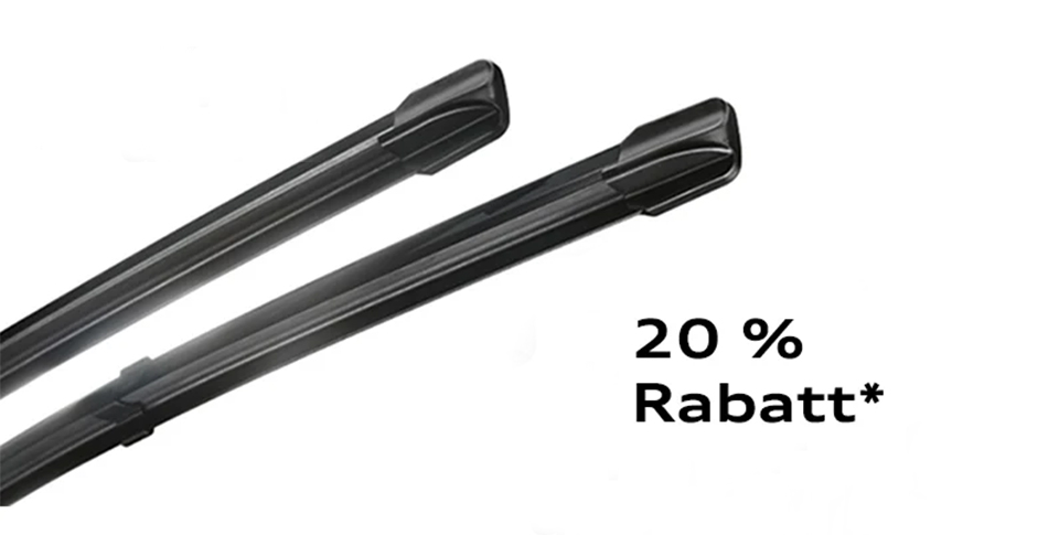 20% Rabatt auf Wischbl&auml;tter f&uuml;r Scheiben
